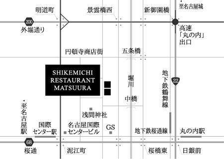 四間道レストランＭＡＴＳＵＵＲＡ　地図